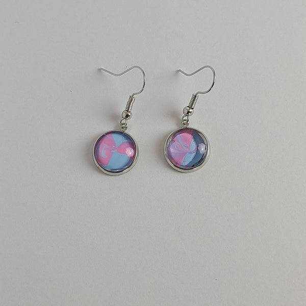 Blue, Pink, and Purple Earrings