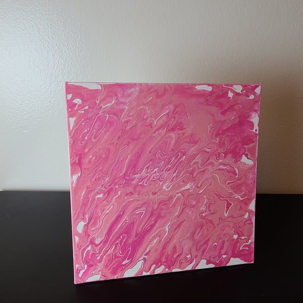 Bright Pink and White Art Canvas