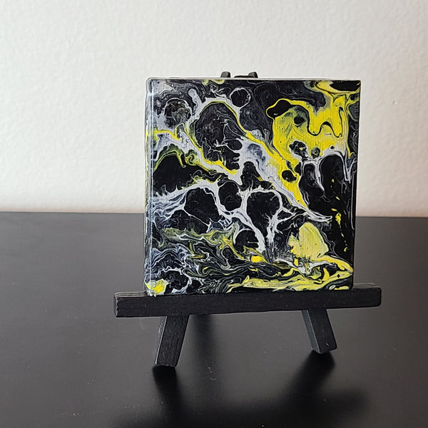 Black, White, and Yellow Art Canvas