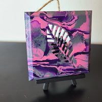 Pink, Purple, and Grey Art Wood