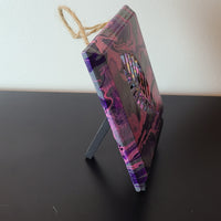 Pink, Purple, and Grey Art Wood