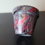 Pink, Black, and White Art Clay Pot