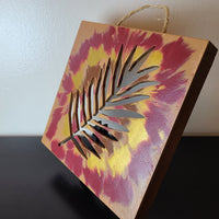 Red, Tan, and Gold Art Wood