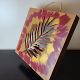 Red, Tan, and Gold Art Wood