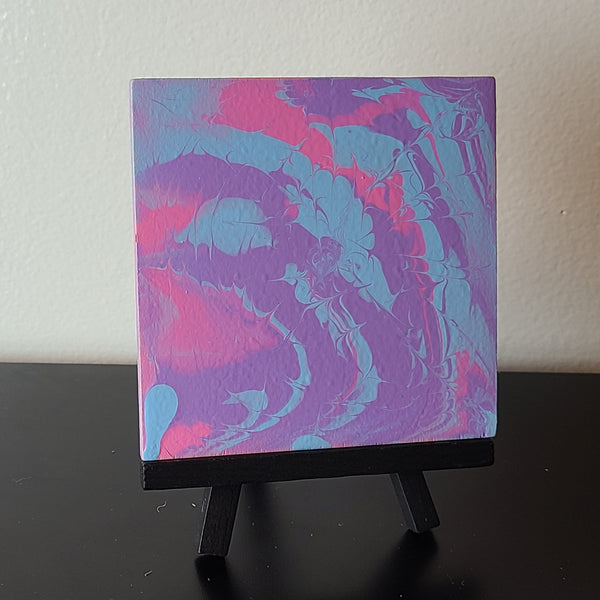 Blue, Pink, and Purple Art Wood