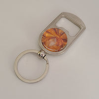 Red and Orange Bottle Opener Key Ring