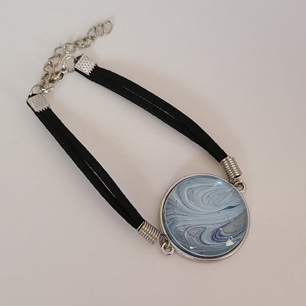 Blue, White, and Silver Bracelet
