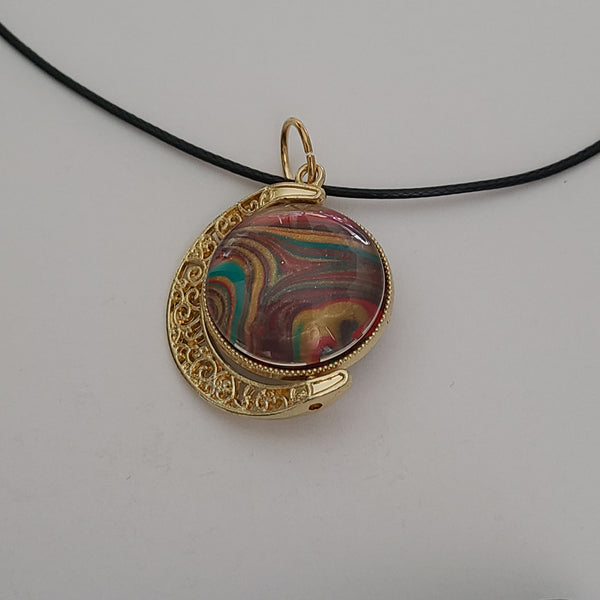 Red, Green, Gold, and Silver Large Double Pendant