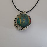 Green, Red, and Gold Large Double Pendant