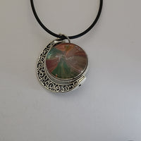 Green, Red, Orange, Brown, and Gold Large Double Pendant