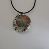 Green, Red, Orange, Brown, and Gold Large Double Pendant