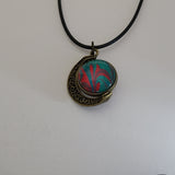 Red, Green, and Gold Small Double Pendant