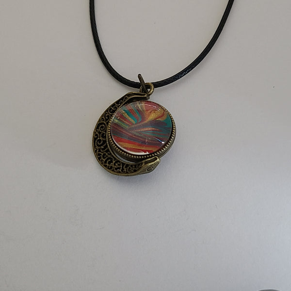 Red, Green, and Gold Small Double Pendant