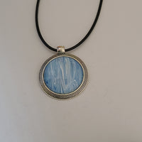 Blue and White Round Pendant