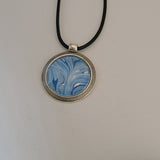 Blue and White Round Pendant