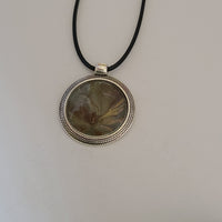 Green, Brown, and Gold Round Pendant