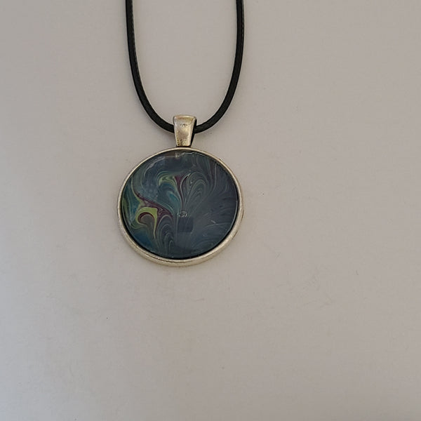Blue, Green, and Purple Round Pendant