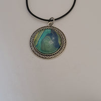 Blue, Green, and Yellow Round Pendant