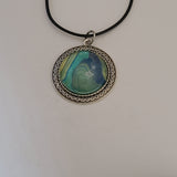 Blue, Green, and Yellow Round Pendant