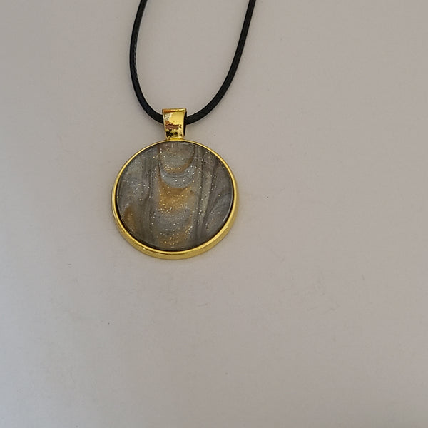 Silver and Gold Round Pendant