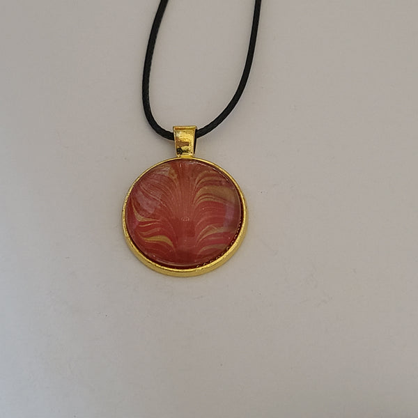 Red and Gold Round Pendant